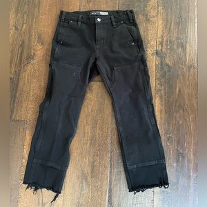 SOLD Women’s Carhartt Double Front Carpenter Crop Work Pants Black 2